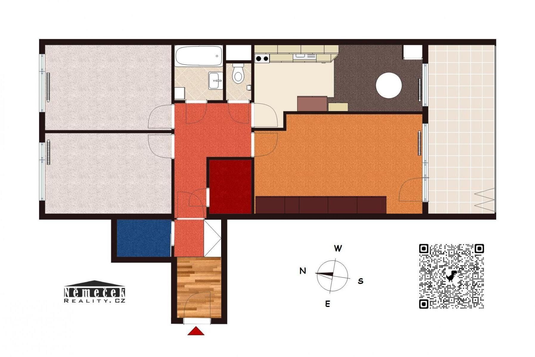 Pronájem byt 3+1 - Stříbrského, Praha, 74 m²