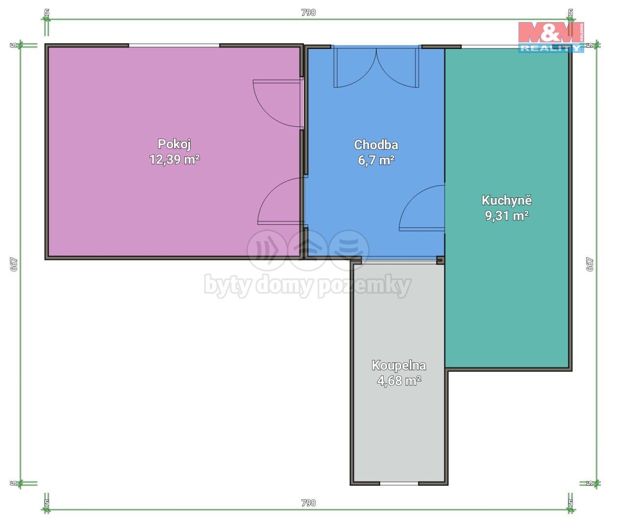 Pronájem byt 1+1 - Kunčice, 33 m²