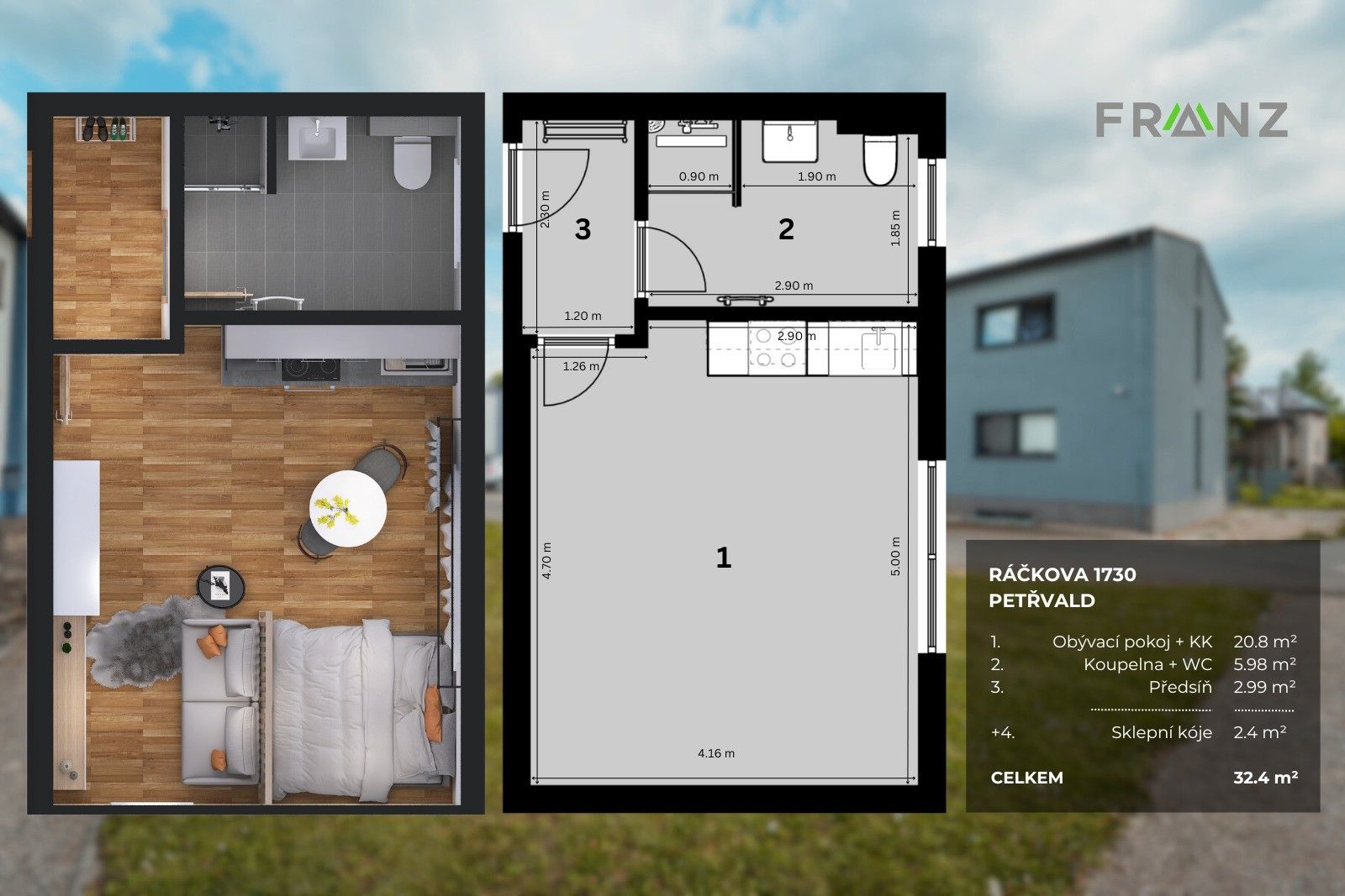 Prodej byt 1+kk - Ráčkova, Ostrava, 32 m²