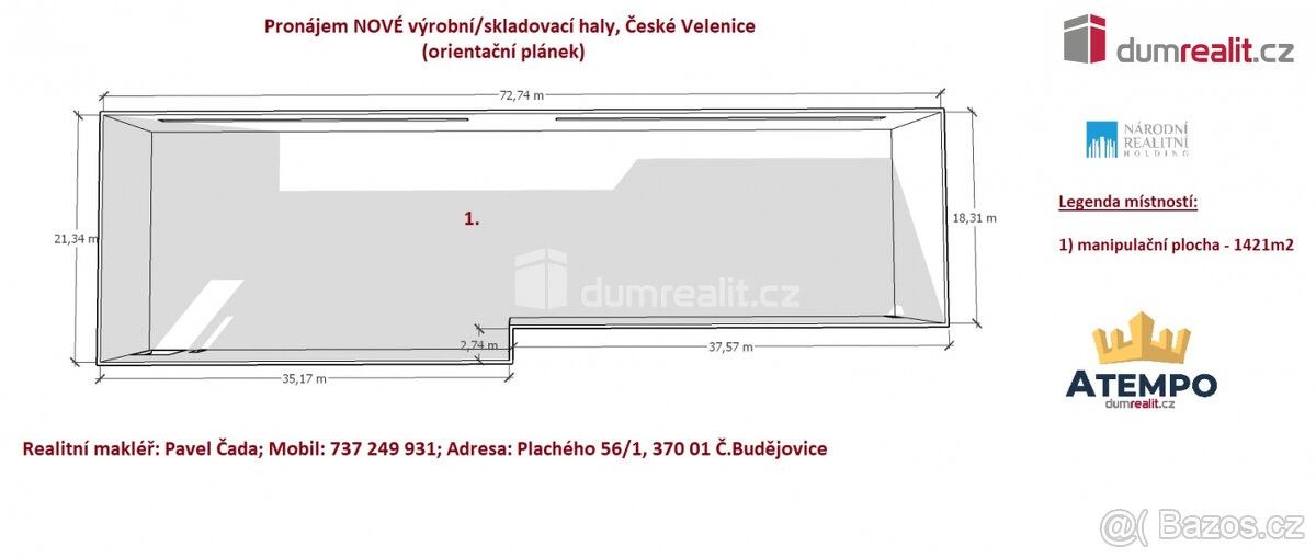 Pronájem ostatní - České Velenice, 378 10, 1 421 m²