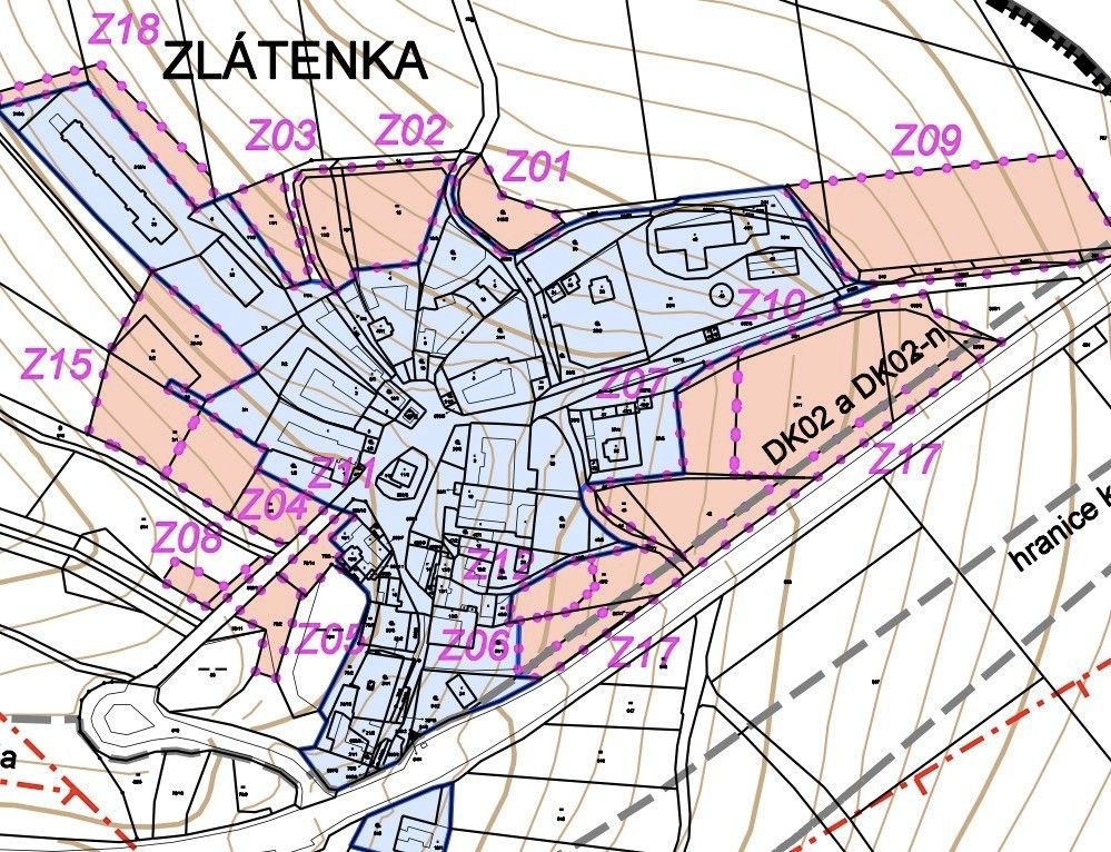 Pozemky pro bydlení, Zlátenka, 599 m²