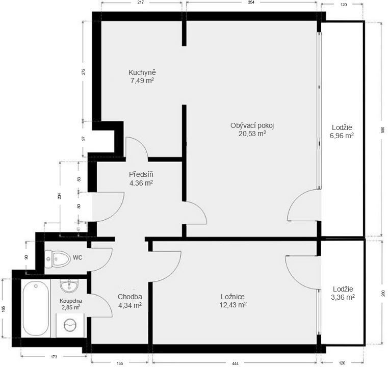 Prodej byt 2+kk - Praha, 101 00, 54 m²