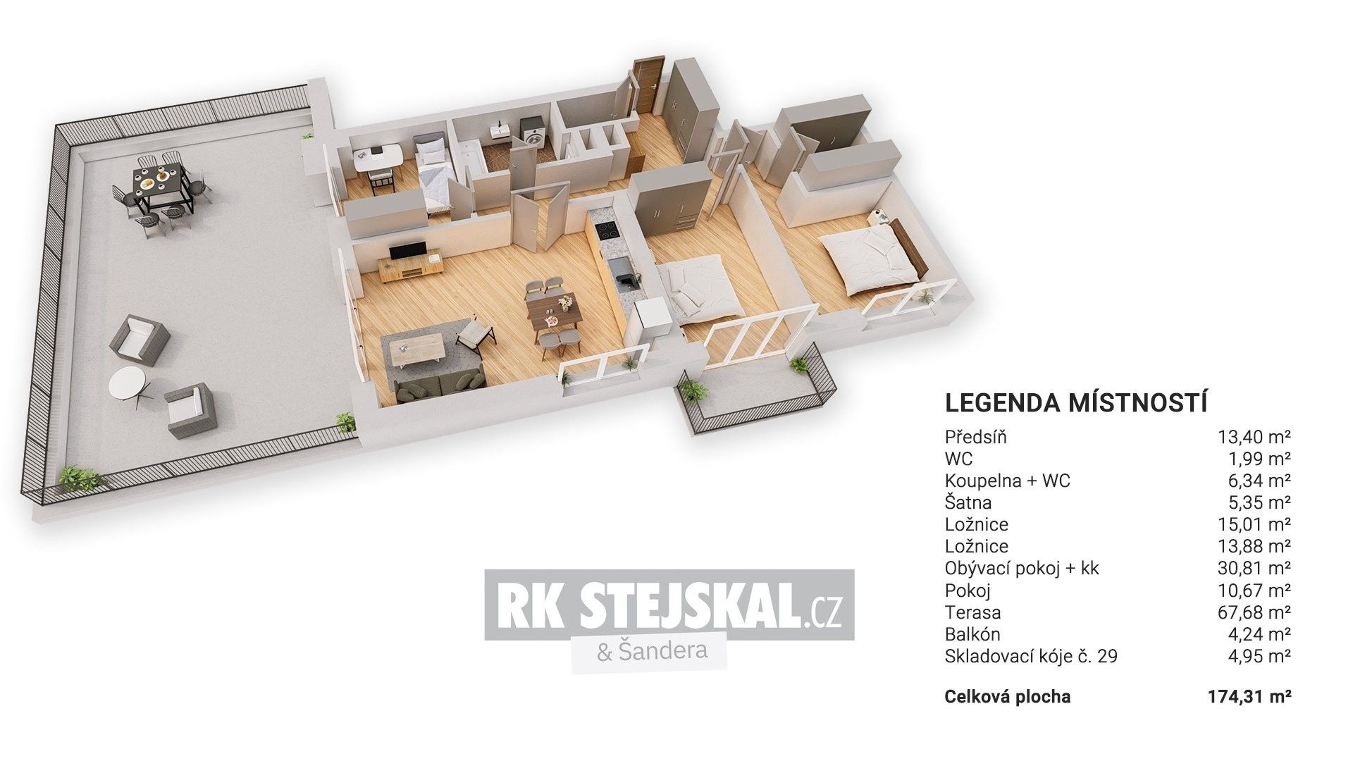 4+kk, Na Zlaté stoce, České Budějovice, 174 m²