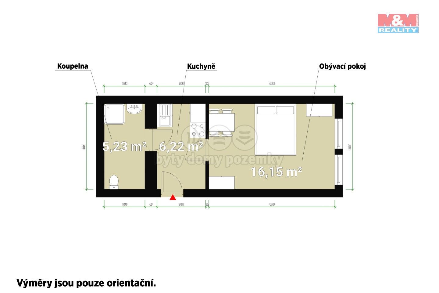 Pronájem byt 1+1 - Krameriova, Klatovy, 28 m²