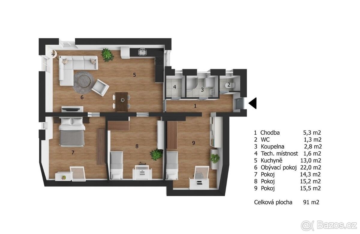 Pronájem byt 4+kk - Ostrava, 702 00, 91 m²
