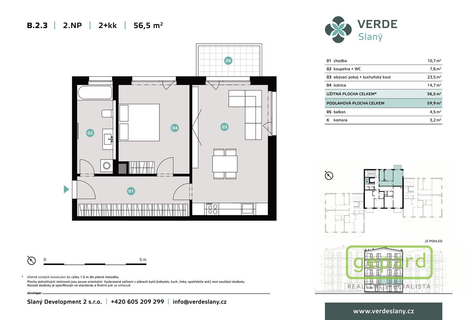 Pronájem byt 2+kk - U Benaru,Slaný, 56 m²