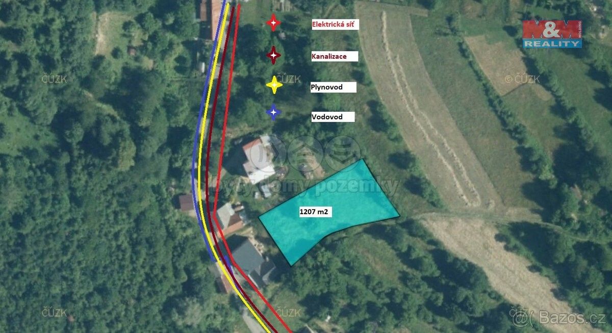 Prodej pozemek - Vsetín, 755 01, 1 207 m²