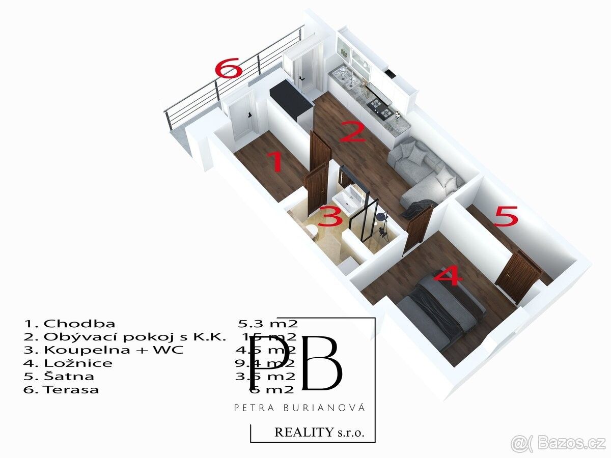 Prodej byt 2+kk - Dolní Loučky, 594 55, 44 m²