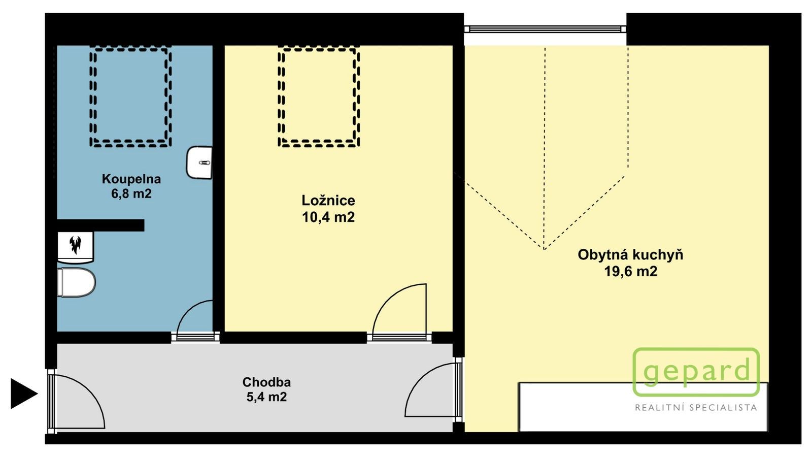 Pronájem byt 2+kk - Sedláčkova, Čelákovice, 57 m²