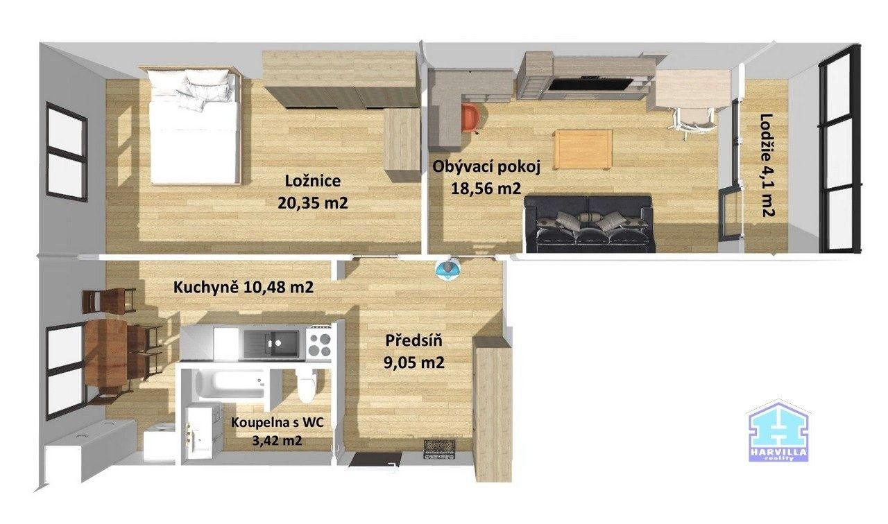 Prodej byt 2+1 - Holoubkov, 65 m²