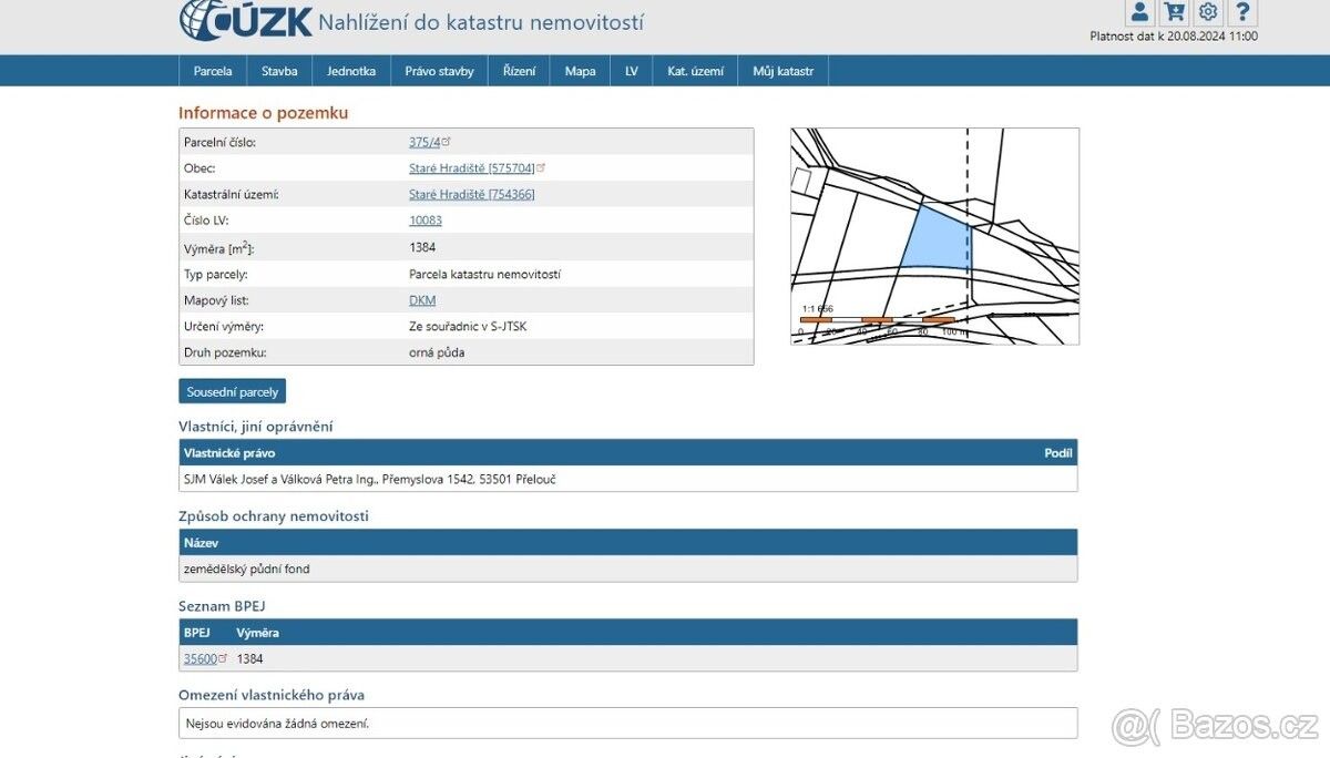 Zahrady, Pardubice, 530 02, 1 384 m²