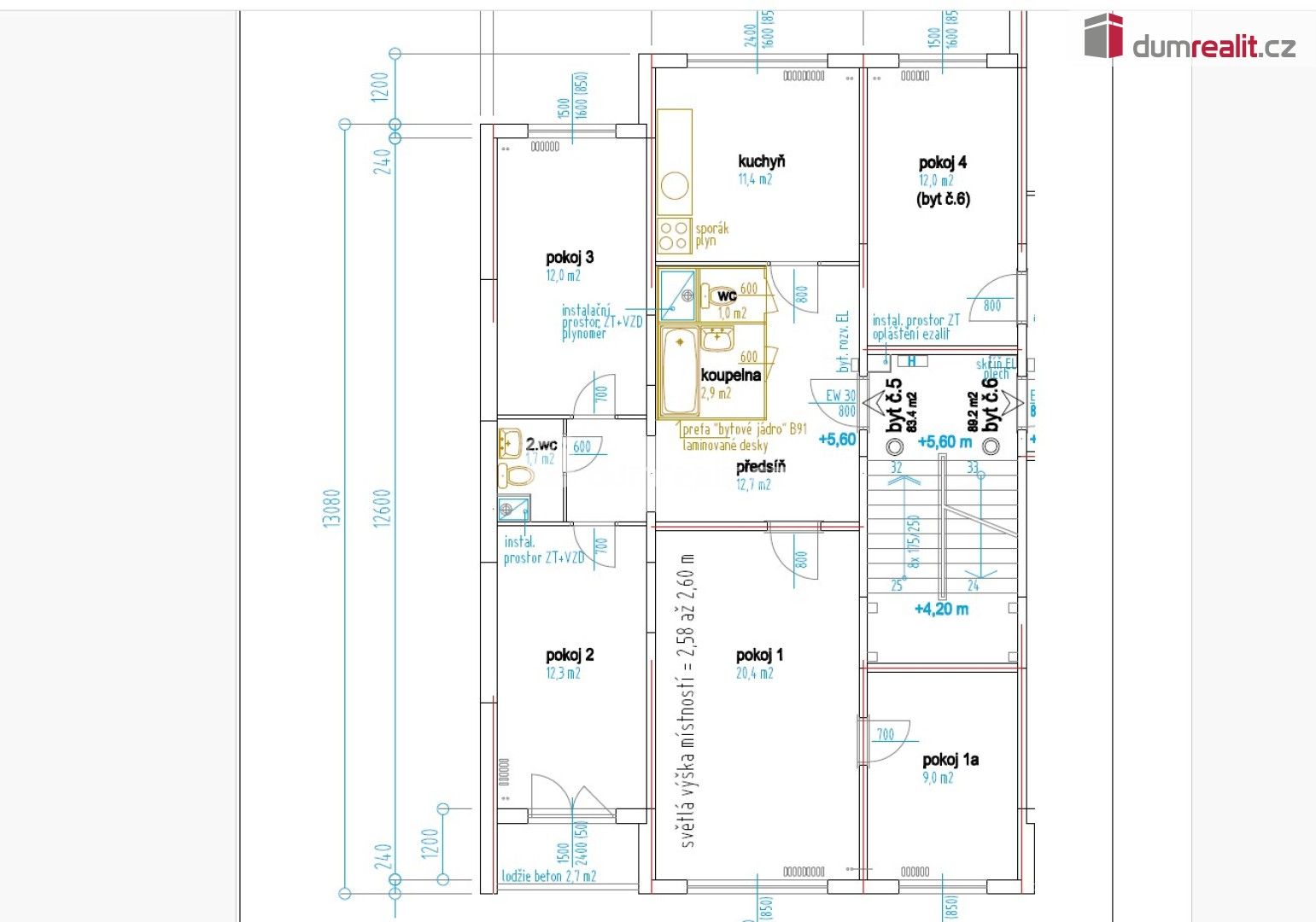 Prodej byt 4+1 - Pirinská, Praha, 86 m²