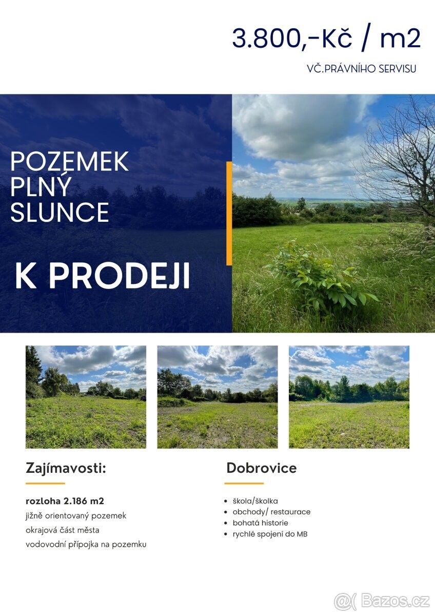 Pozemky pro bydlení, Dobrovice, 294 41, 2 186 m²