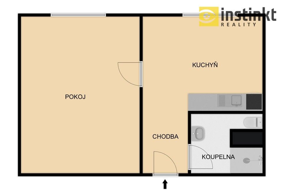 Pronájem byt 1+1 - Palackého, Chodov, 36 m²