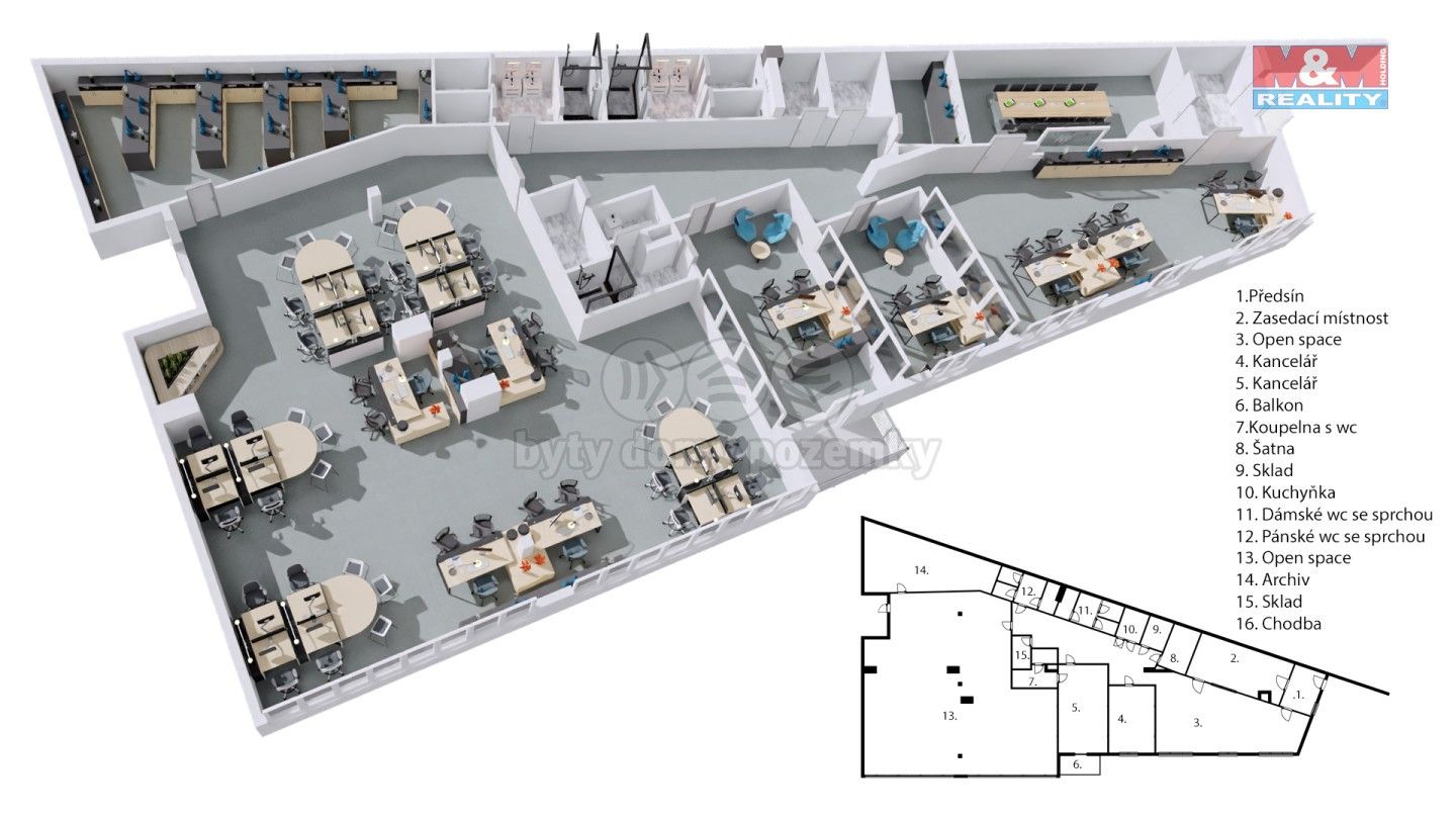 Pronájem kancelář - Na Plískavě, Praha, 401 m²