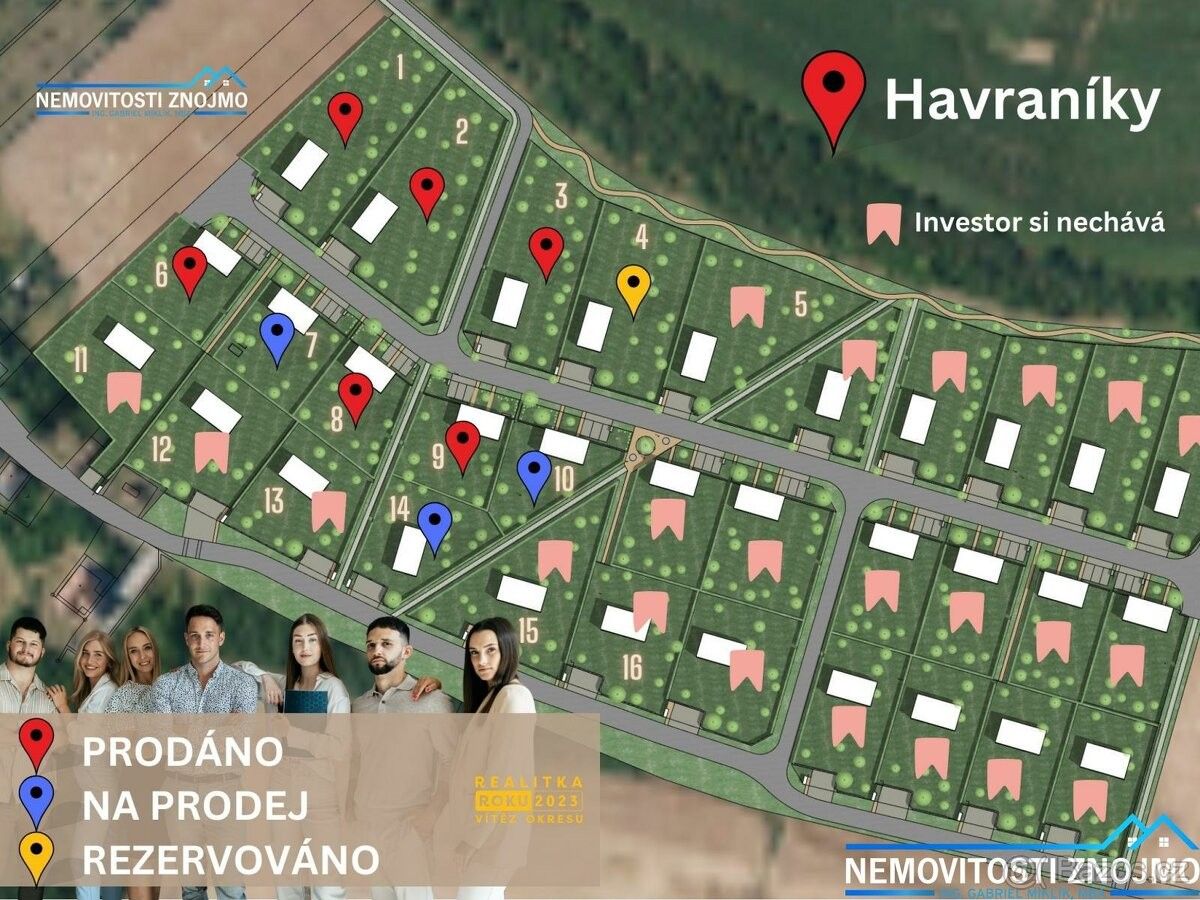 Pozemky pro bydlení, Znojmo, 669 02, 955 m²