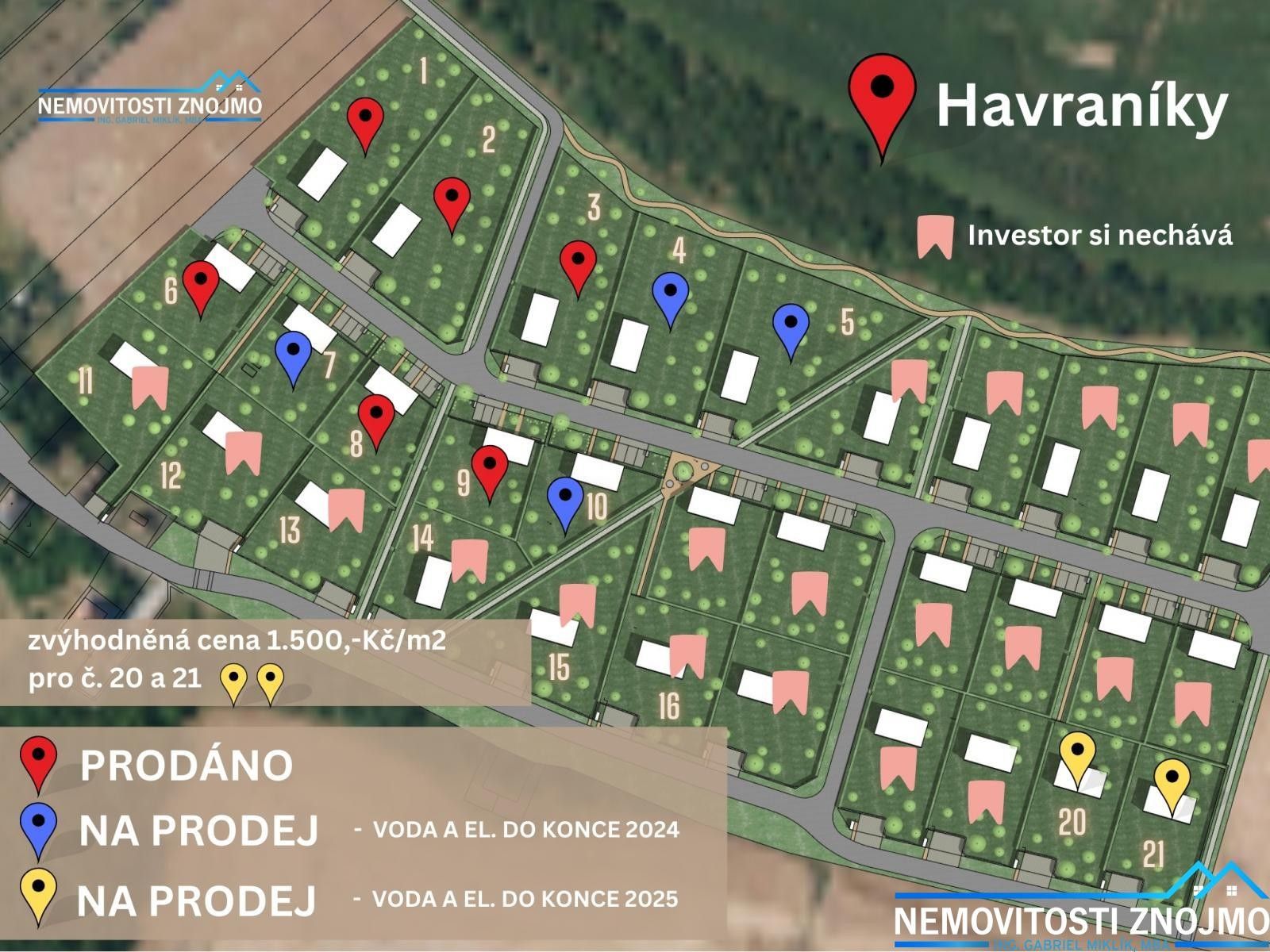 Prodej pozemek pro bydlení - Havraníky, 1 008 m²