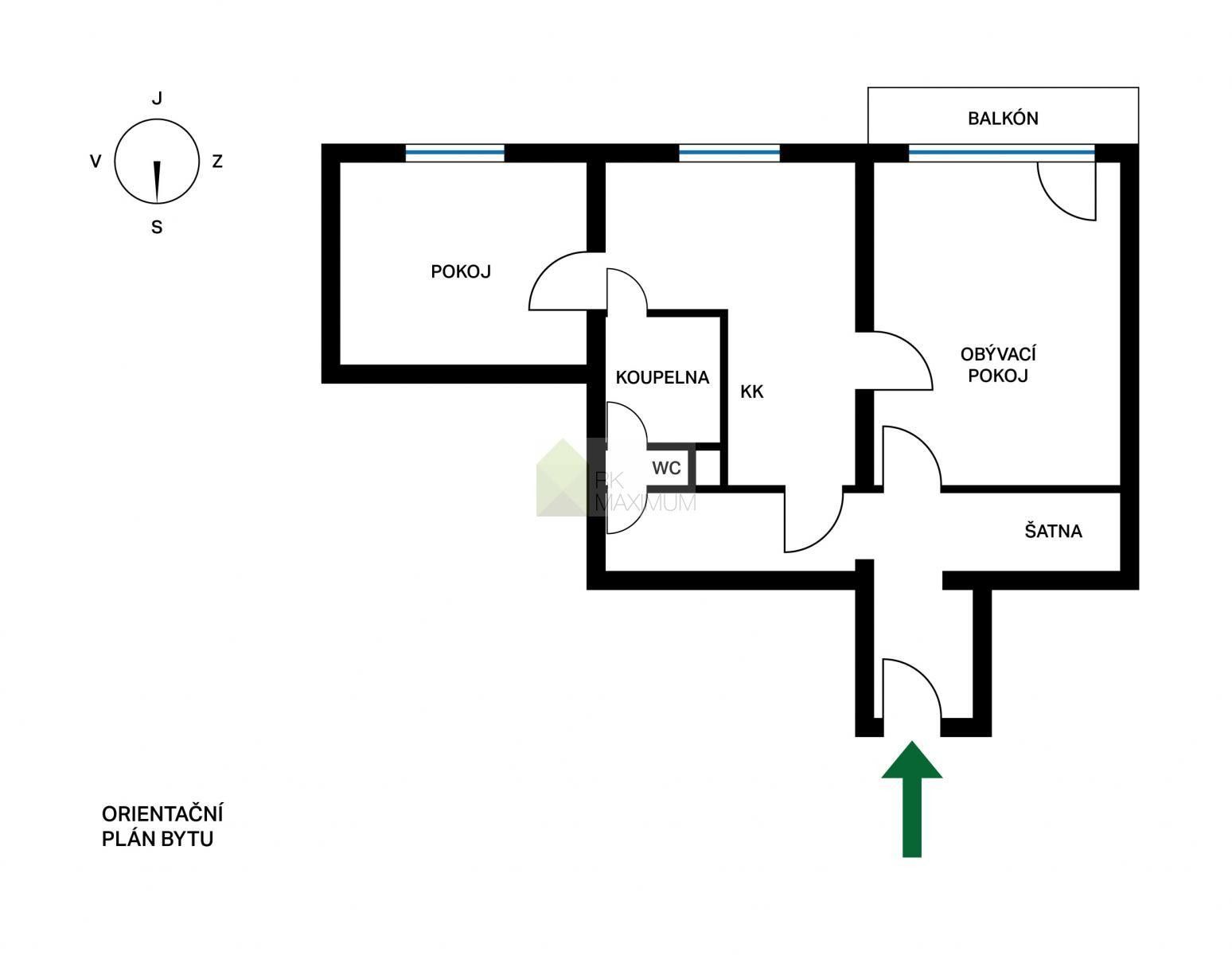 Prodej byt 2+1 - U dvojdomů, Praha, 60 m²