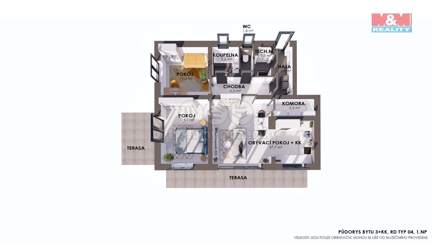 Prodej byt 3+kk - Kamenný Újezd, 75 m²