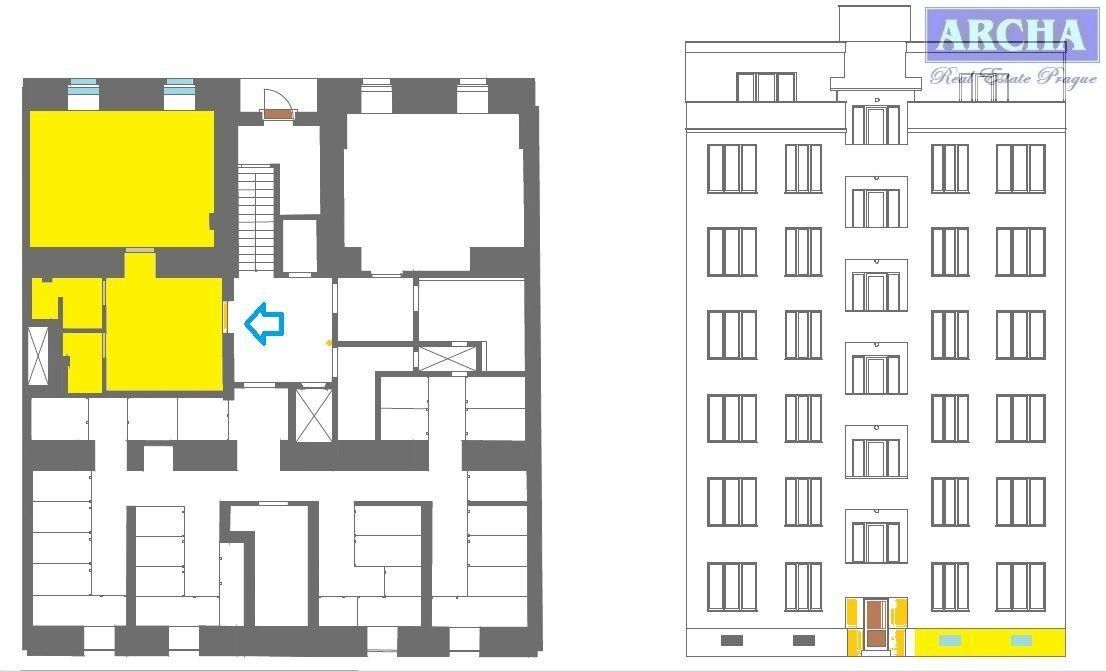 Prodej kancelář - Vinohradská, Praha, 50 m²