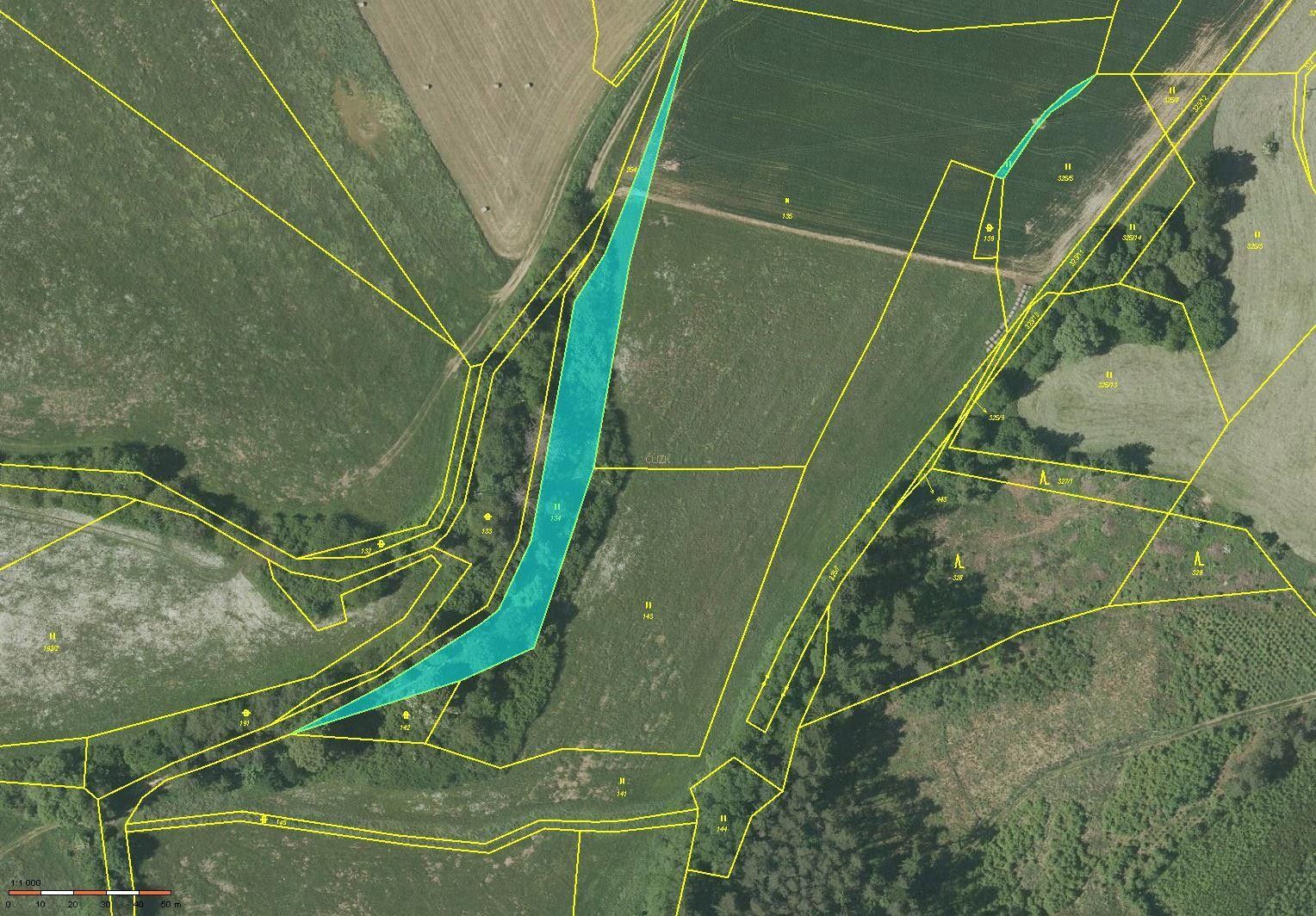 Louky, Újezdec, Mochtín, 2 981 m²