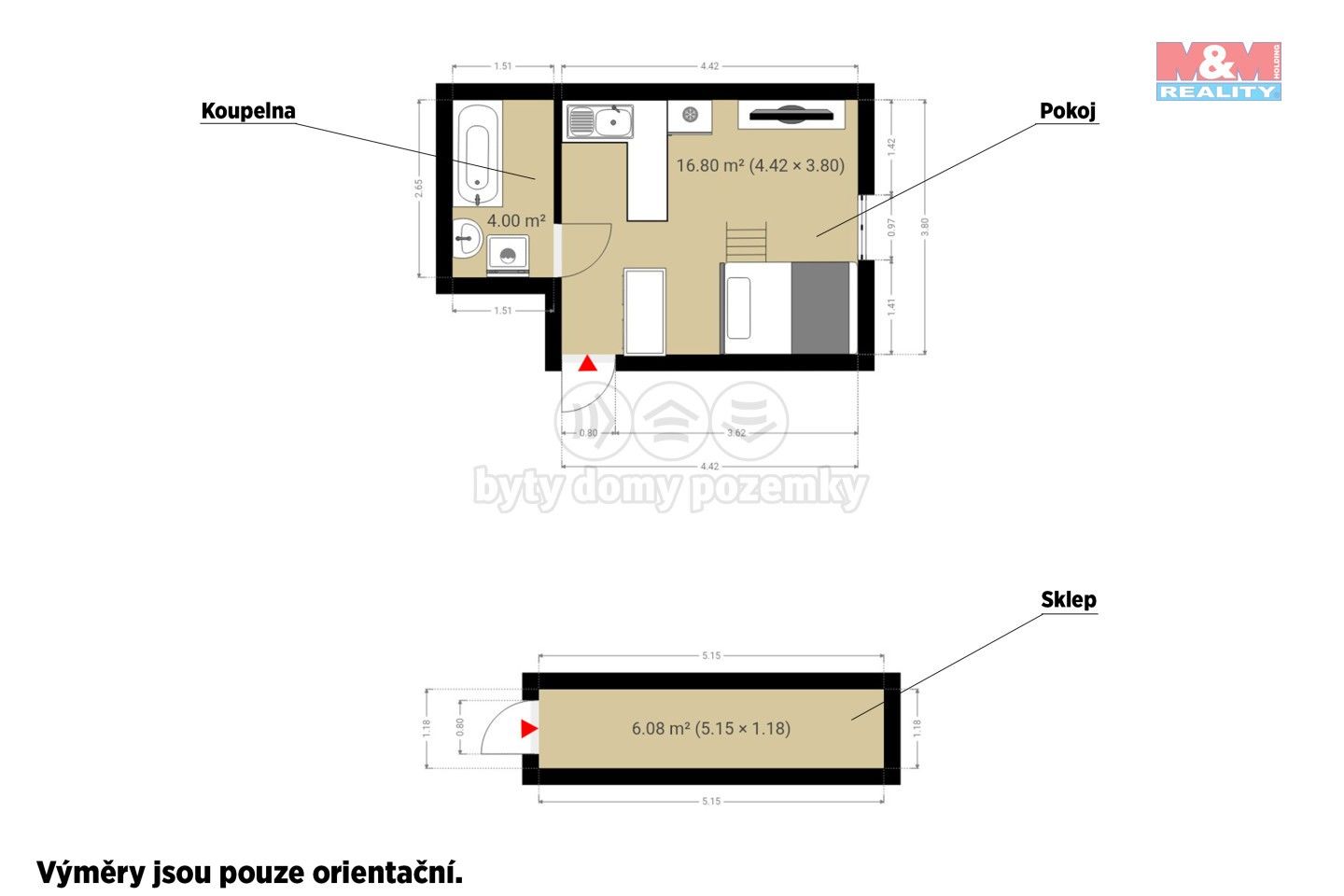 Pronájem byt 1+kk - Žižkova, Karlovy Vary, 29 m²