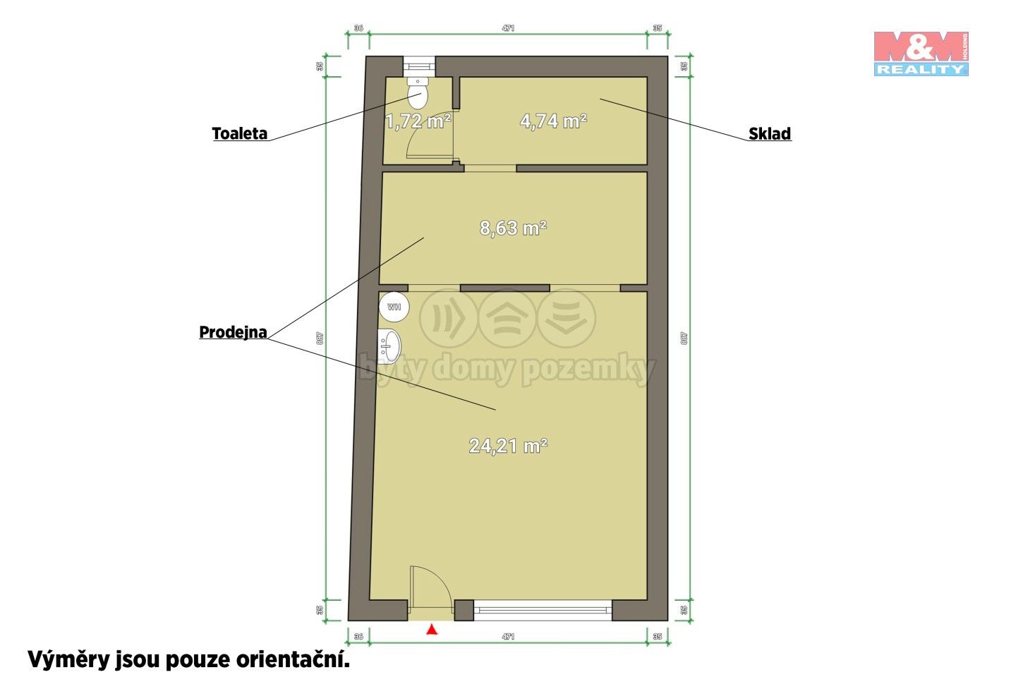 Pronájem obchodní prostory - Tyršova, Chudenice, 39 m²