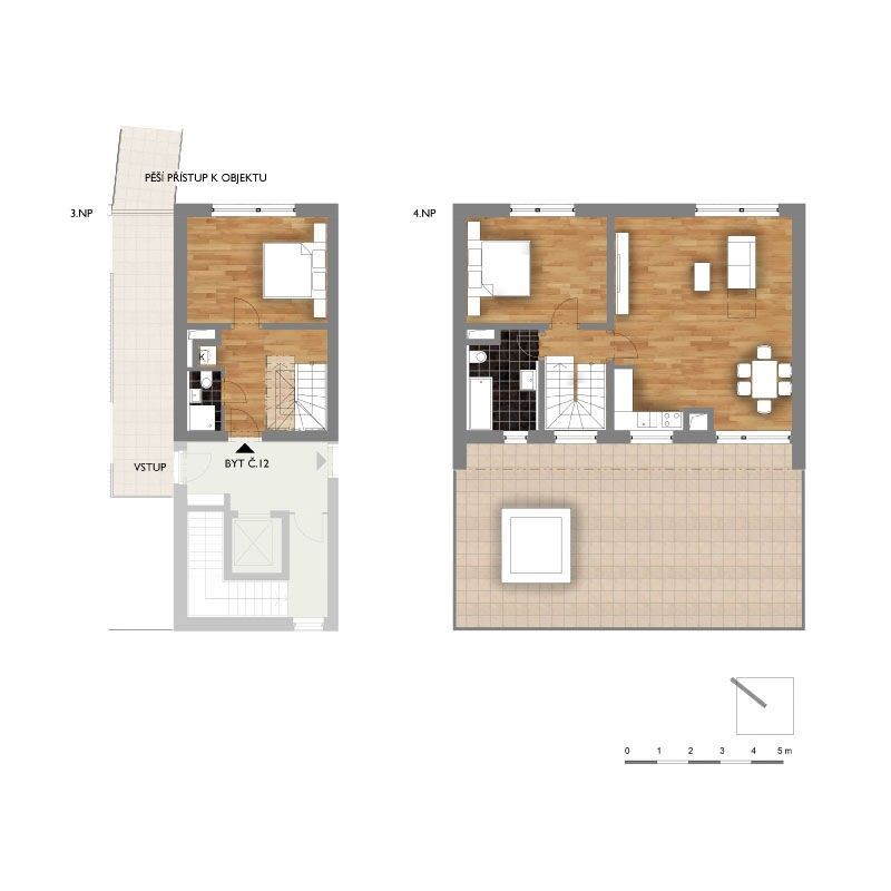 Pronájem byt 3+kk - Stará cesta, Praha, 90 m²