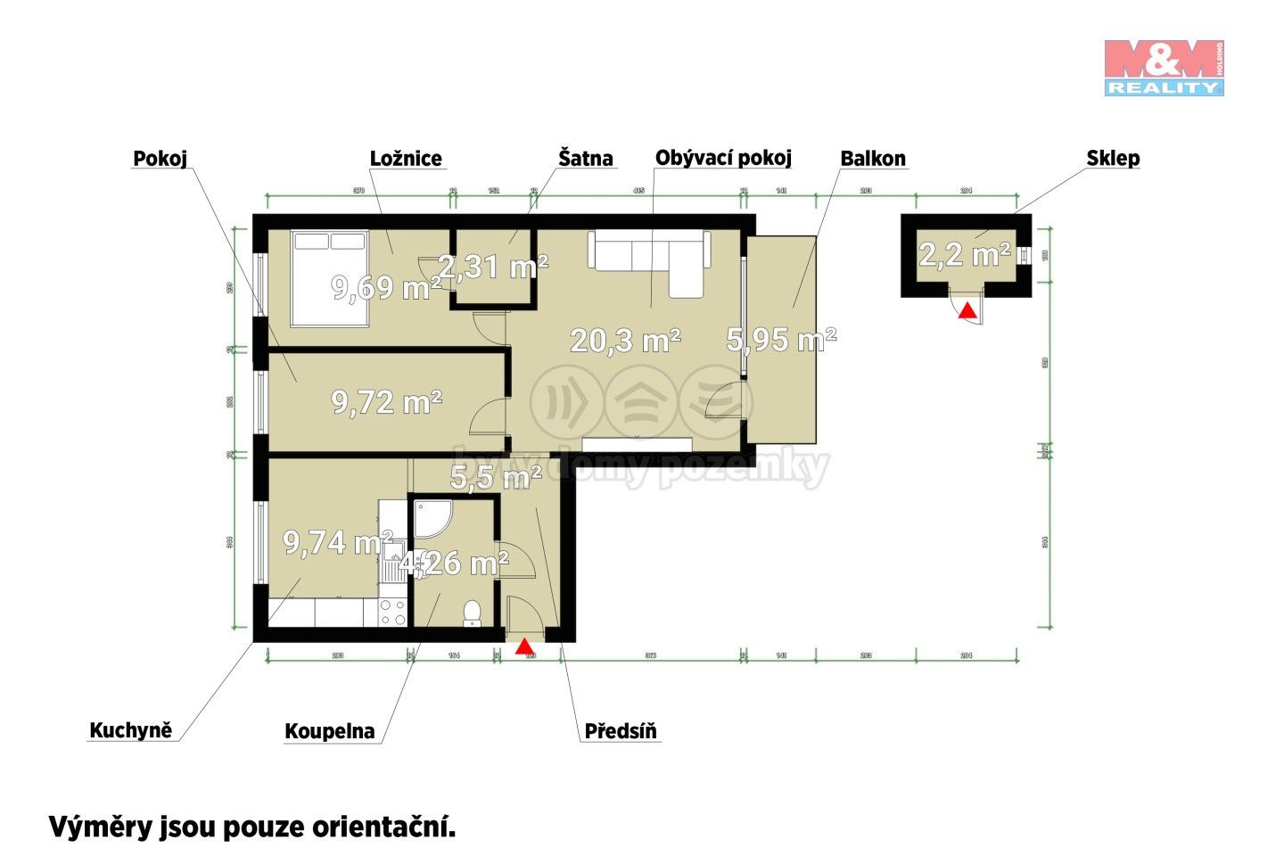 Prodej byt 3+1 - Zahradní, Klatovy, 62 m²