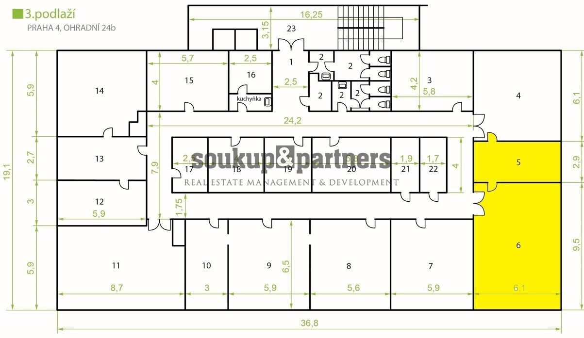 Pronájem kancelář - Ohradní, Praha, 76 m²