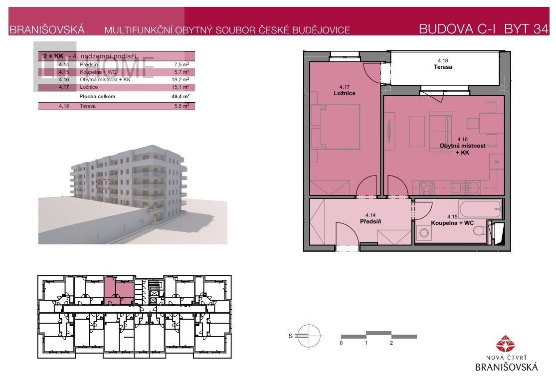 Prodej byt 2+kk - České Budějovice, 49 m²