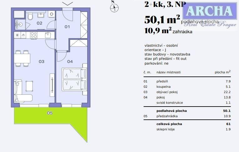 Prodej byt 2+kk - V mokřinách, Praha, 80 m²