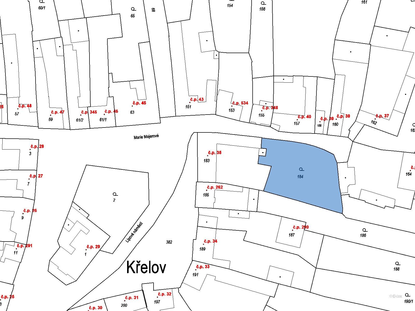 Pozemky pro bydlení, Lipové náměstí, Křelov-Břuchotín, 1 202 m²