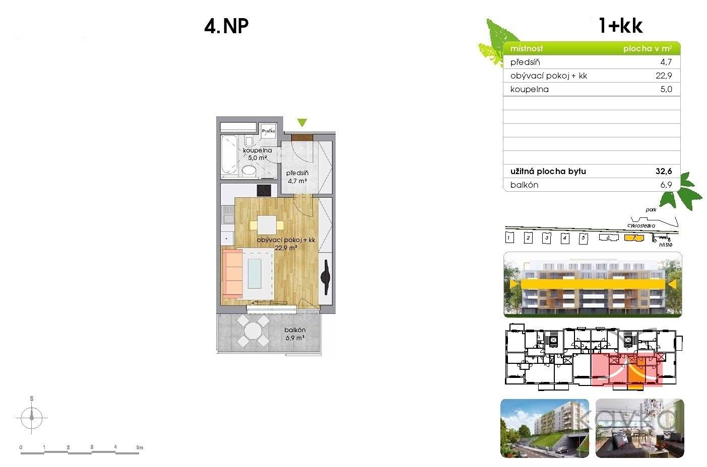 Prodej byt 1+kk - Modrého, Praha, 32 m²