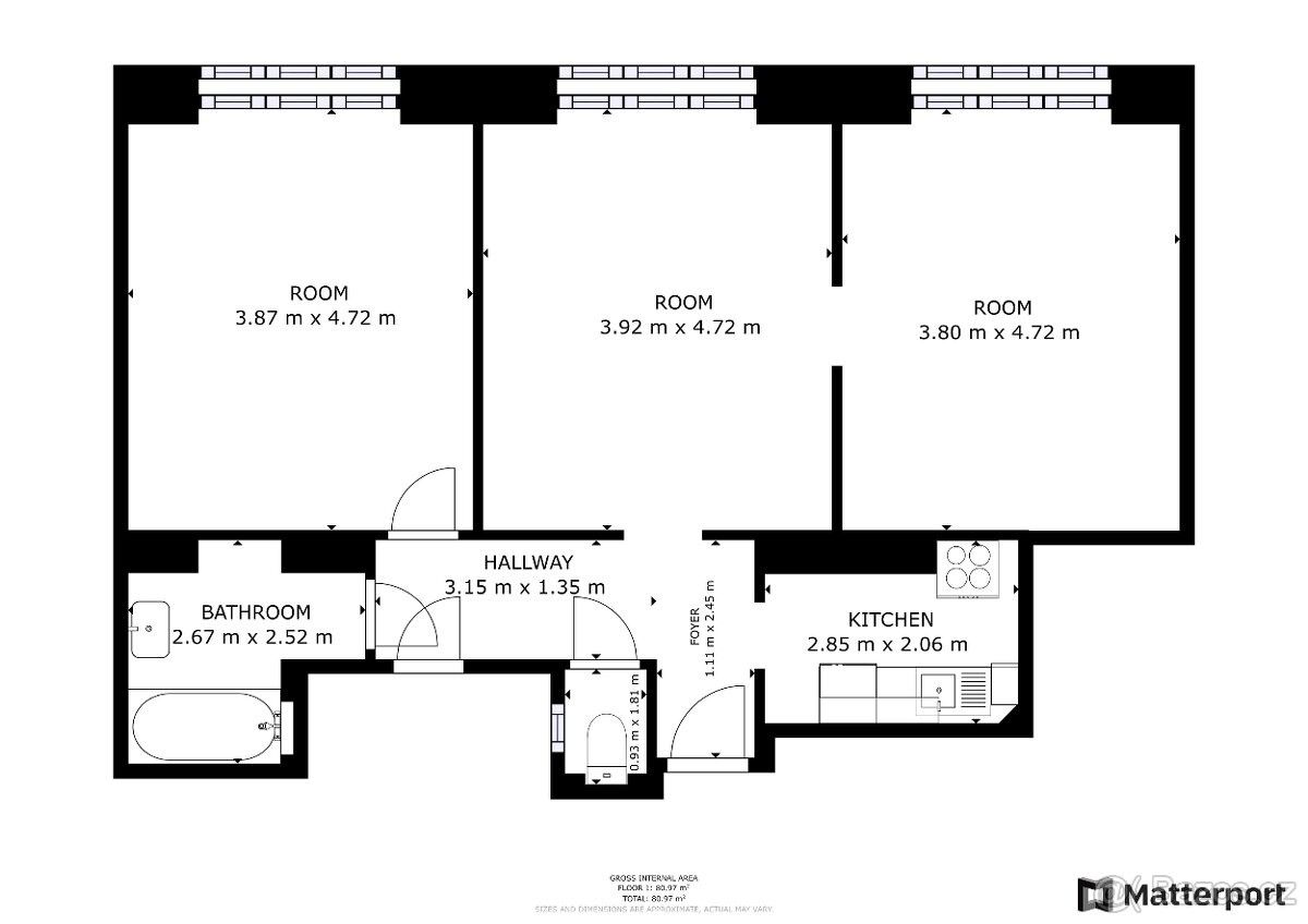 Pronájem byt 3+1 - Praha, 101 00, 67 m²