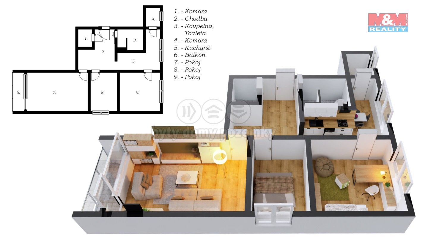 3+1, Lužická, Jablonec nad Nisou, 66 m²