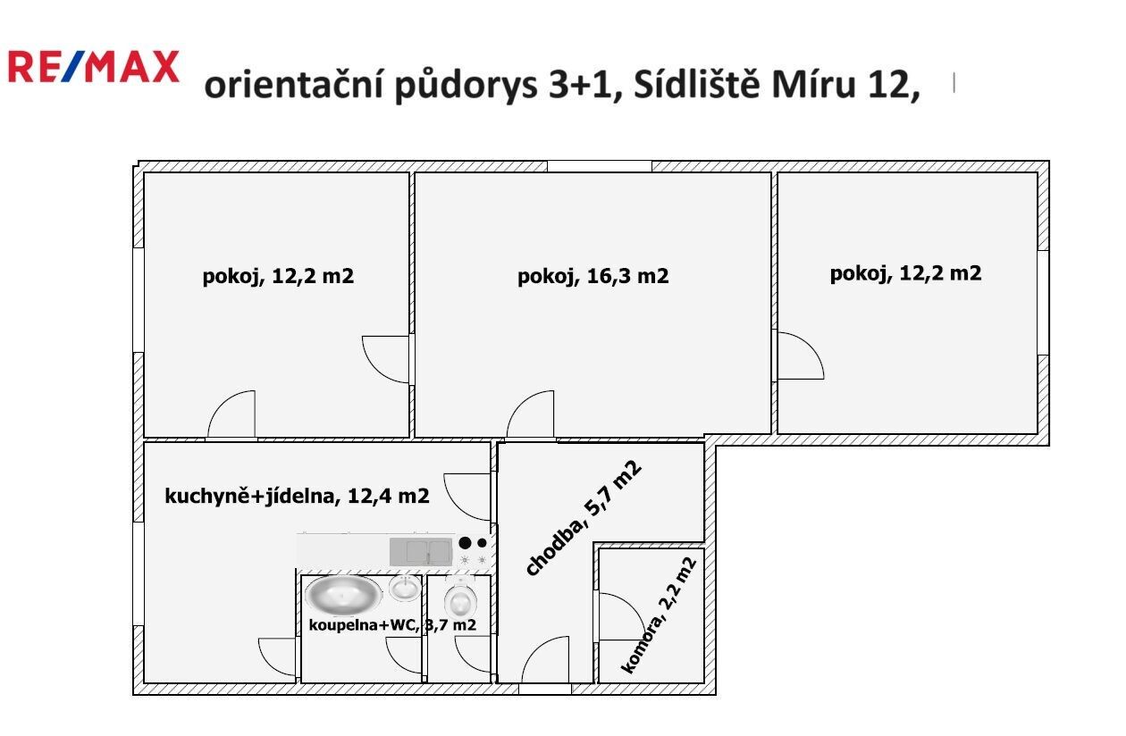 Prodej byt 3+1 - Sídl. Míru, Volary, 67 m²