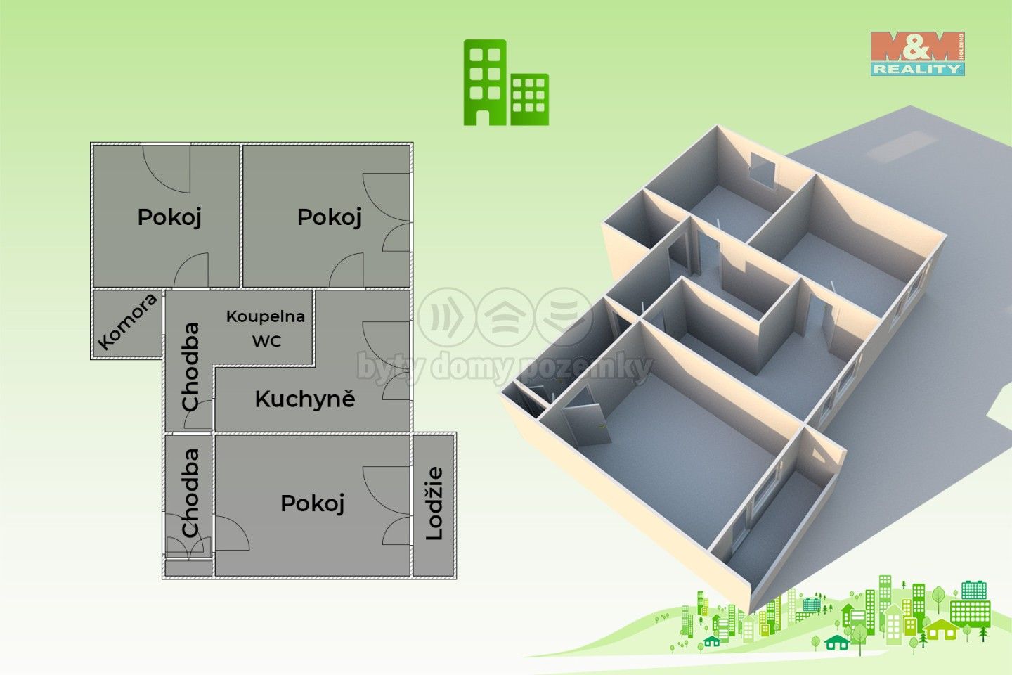 Prodej byt 3+1 - Okružní, Vsetín, 73 m²