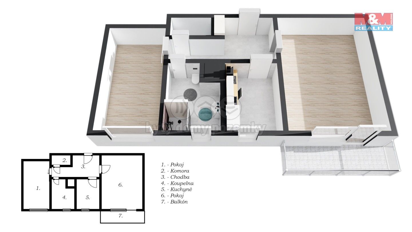 Prodej byt 2+1 - Nešporova, Olomouc, 43 m²