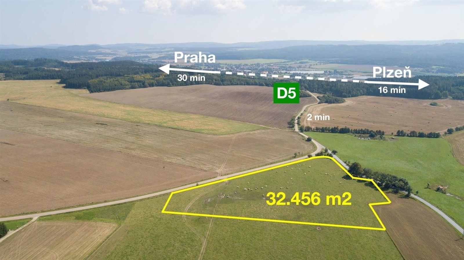 Prodej komerční pozemek - Těškov, 32 456 m²